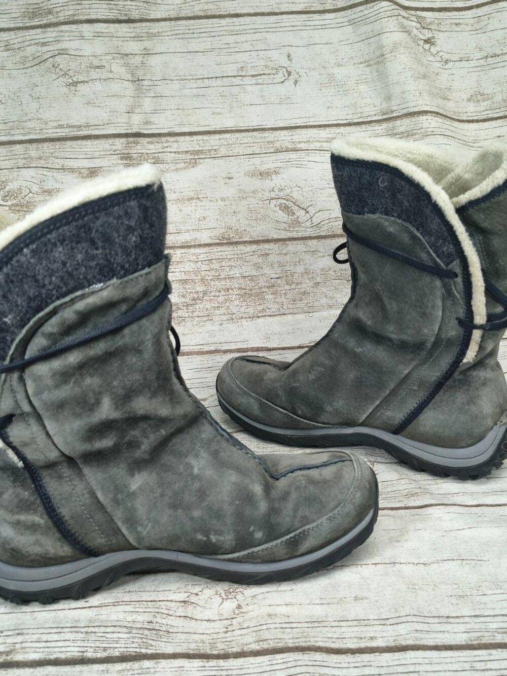 Patagonia Attlee Suede Winter Boots - Women's Size 9.5 (EU 40.5) - Forge Grey -